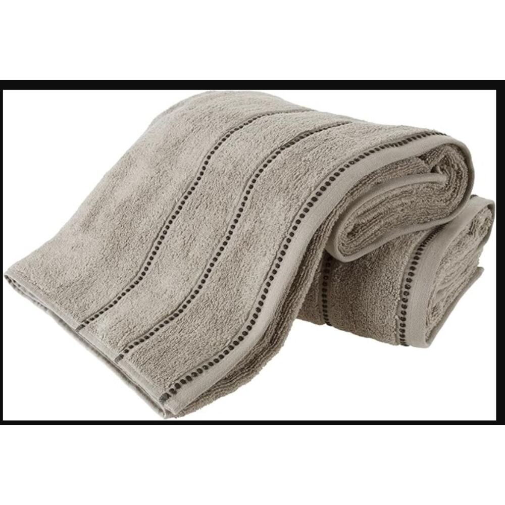 Enchante House Turkish Twist Cotton Set of 2 Monroe Bath 35x67 Silver NEW